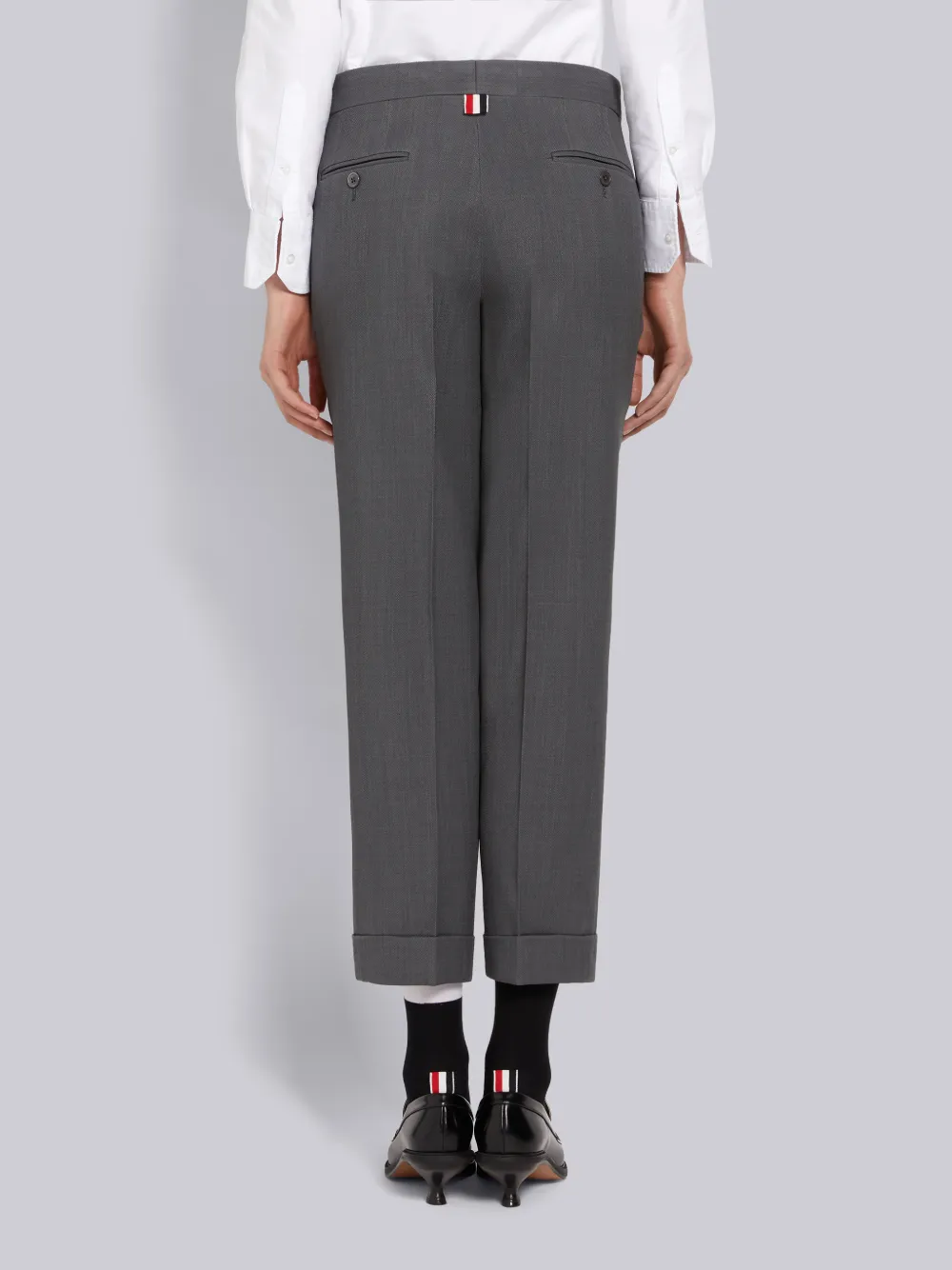 Wool Pique Low Rise Slim Trousers | Thom Browne
