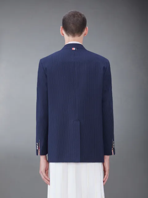 Green Seersucker Stripe Cropped Shrunken Sport Coat | Thom Green Seersucker Stripe Cropped Shrunken Sport Coat | Thom