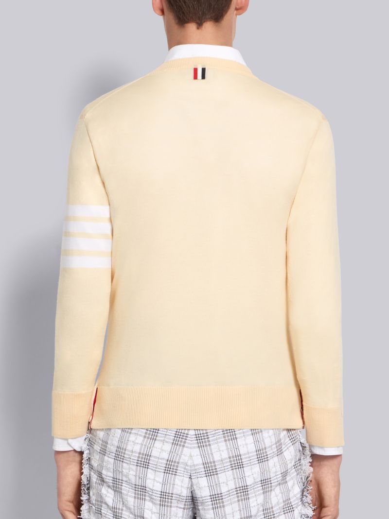 Yellow Fully Fashioned Merino Knit Crew Neck Pullover