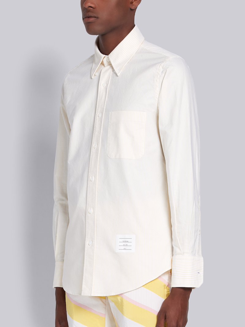 YELLOW OXFORD UNIVERSITY STRIPE SHIRT |Thom Browne