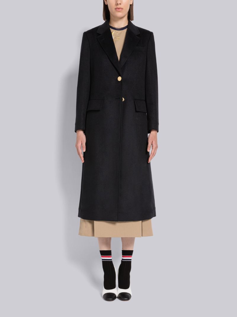 Zibeline Coat Weight Cashmere Wide Lapel Overcoat