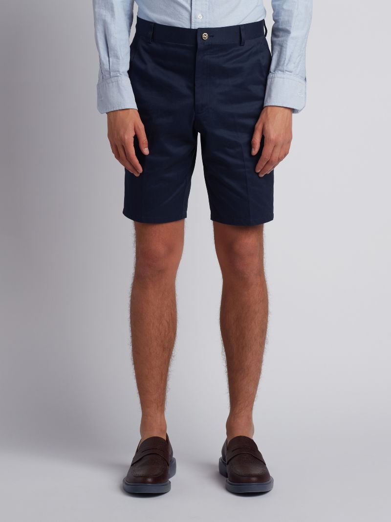 Chino Short In Navy Cotton Twill | Thom Browne