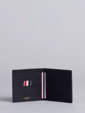 卵石纹小牛皮三色斜条纹折叠钱包