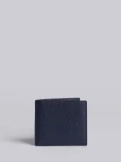 海军蓝色牛皮折式钱包