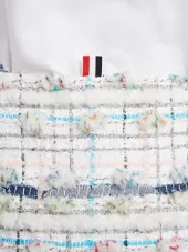 马德拉斯苏格兰花呢低腰开衫铅笔裙