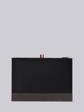 中号尼龙平织麂皮拉链文件包