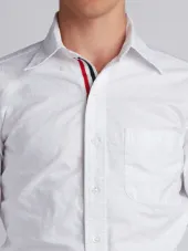 罗缎开襟长袖衬衫