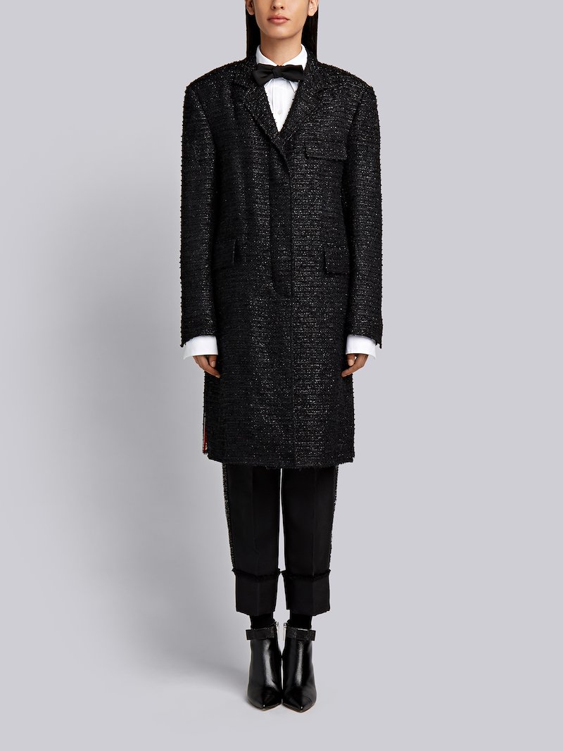 アイラッシュ ツイードチェスターフィールド ドレスブラック Thom Browne 公式オンラインサイト アイラッシュ ツイードチェスターフィールド ドレスブラック Thom Browne 公式オンラインサイト