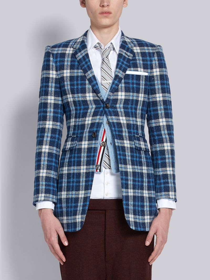 ダークブルータータン ドネガル ナロウウエスト スポーツコートブルー Thom Browne 公式オンラインサイト