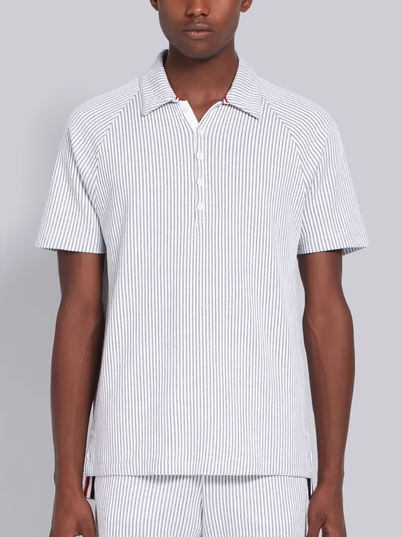 THOM BROWNE ストライプ シアサッカー半袖ジャケット サイズ00