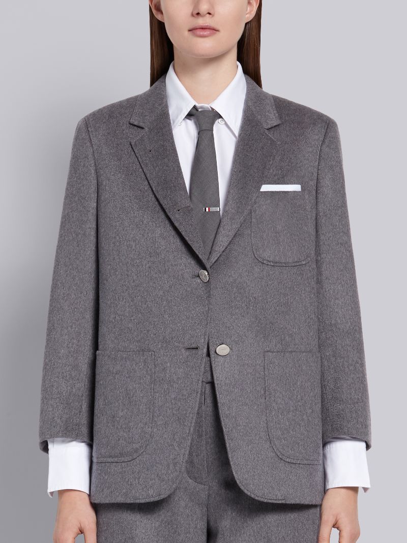 ミディアムグレー カシミア サックジャケットグレー | Thom Browne 