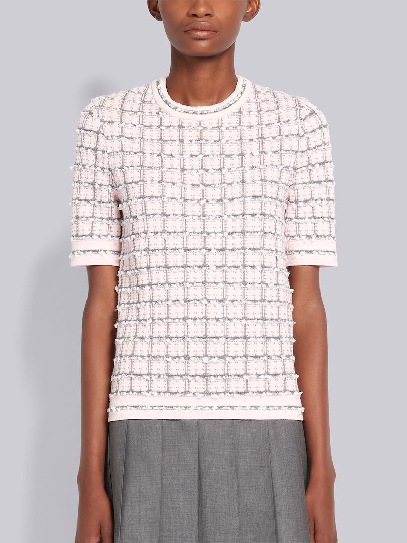 ピンク コットン ビスコース ウィンドウペイン ジャカード ショートスリーブティーピンク Thom Browne 公式オンラインサイト ピンク コットン ビスコース ウィンドウペイン ジャカード ショートスリーブティーピンク Thom Browne 公式オンラインサイト