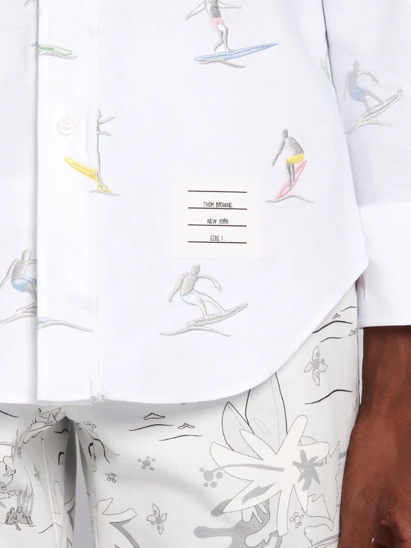 ホワイト オックスフォードコットン サーファーアイコン エンブロイダリー クラシックフィット ロングスリーブシャツ100 White Thom Browne 公式オンラインサイト