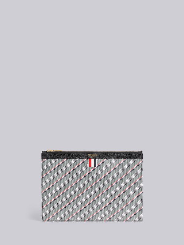 ミディアムグレー モノグラムコーティングキャンバス スモールジッパー タブレットホルダー