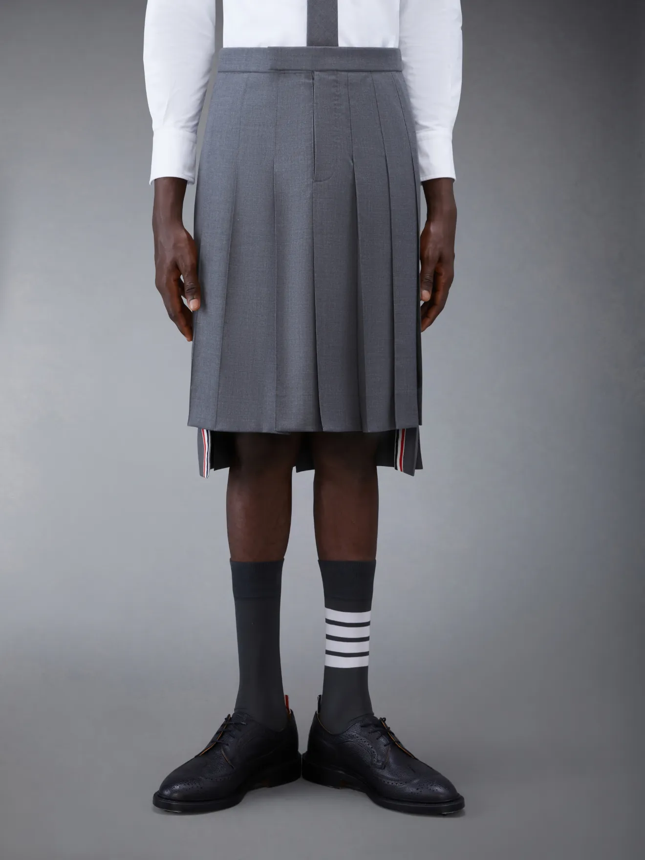 クラシックティッピングプリーツスカートブラック | Thom Browne