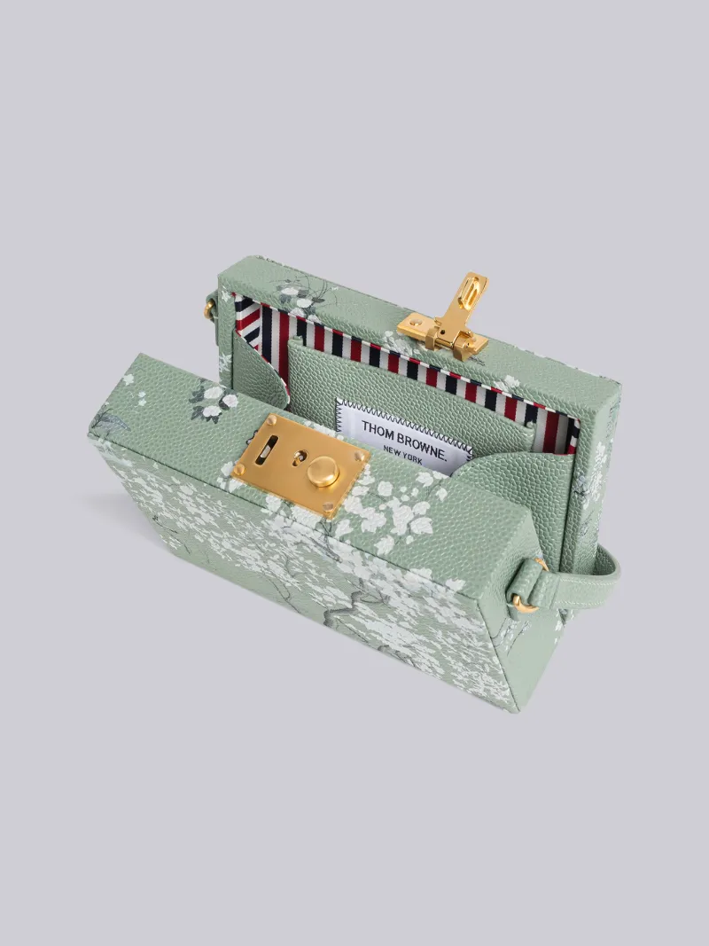 トワル柄 ペブルグレインレザー ミニ トランククラッチグリーン | Thom 