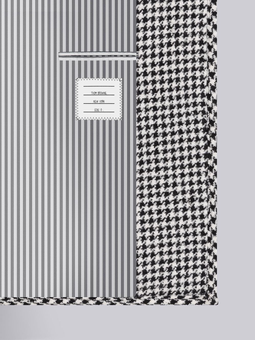 千鳥格子 カシミア ブークレ バルカラー オーバーコートブラック | Thom Browne 公式オンラインサイト