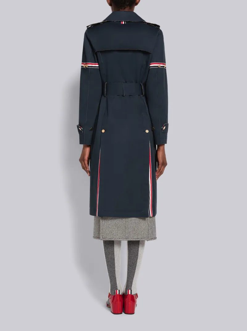 Striped ribbon gabardine oversized hotsell trench coat