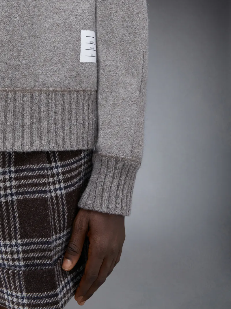 アルパカウール ファネルネック プルオーバーブラウン | Thom Browne  