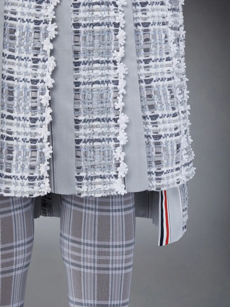 トムブラウン THOM BROWNE ワンピース フレア ツイード チェック柄