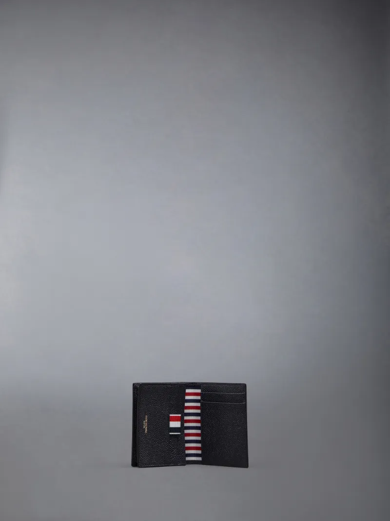ペブルグレインレザー ダブルカードホルダーブラック | Thom Browne  