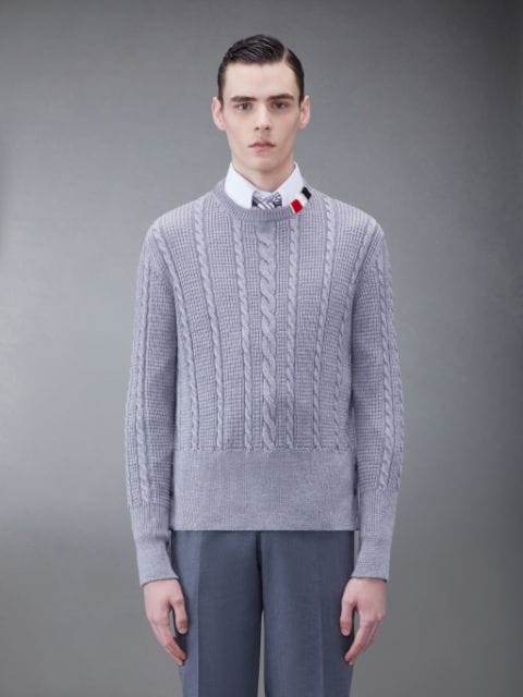 ウール半袖ポロシャツグレー | Thom Browne 公式オンラインサイト