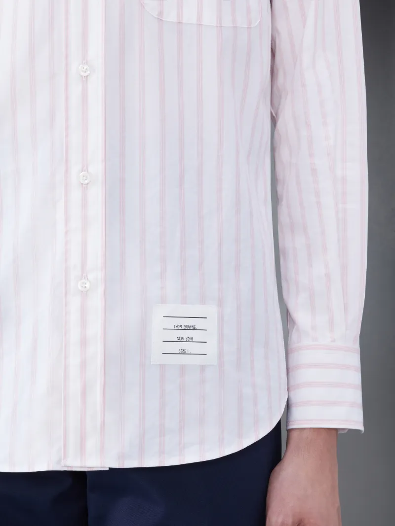 THOM BROWNE ホワイト ストライプ 長袖シャツ メンズ