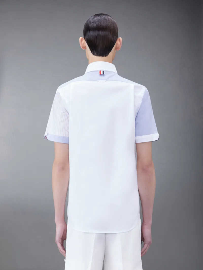 ファンミックスストライプオックスフォード半袖シャツオレンジ | Thom Browne 公式オンラインサイト