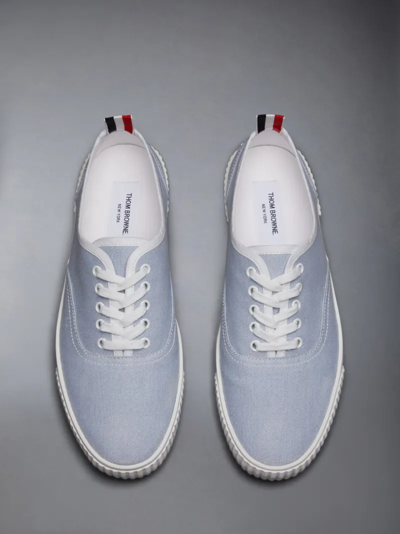 THOM BROWNE トムブラウン　ラバーソールシューズ　ホワイト　ブルー THOM BROWNE トムブラウン ラバーソールシューズ ホワイト ブルー