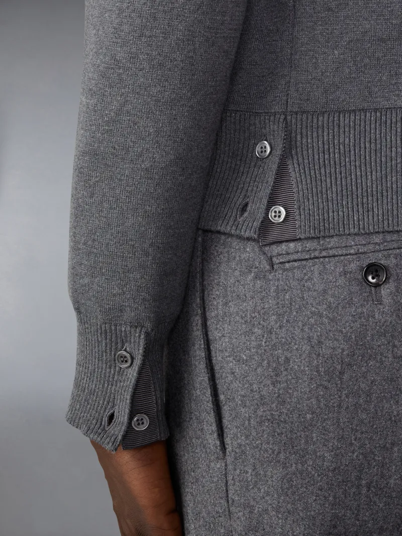 コットン ミラノステッチ カーディガングレー | Thom Browne コットン ミラノステッチ カーディガングレー | Thom Browne