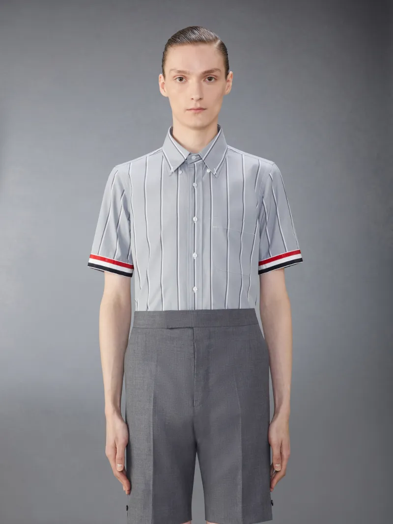 THOM BROWNE 半袖シャツ サイズ2 ストライプ MWS326A-F0919-460_V1_ddf75dda-