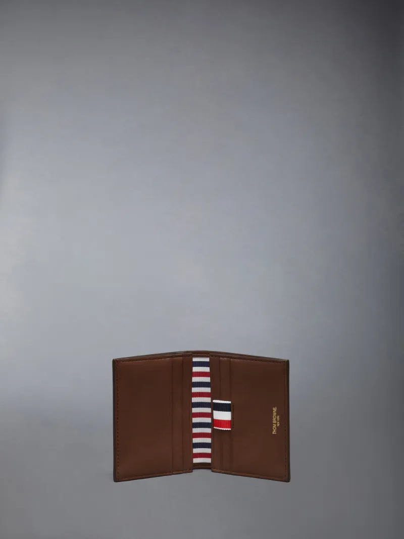 ソフト カーフレザー シングル カードホルダーブラウン | Thom Browne  