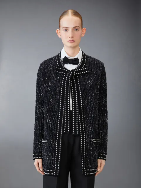 手編みケーブルニット クロップ カーディガン100 white | Thom