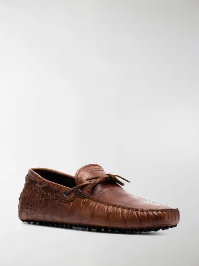 tod's crocodile effect loafers