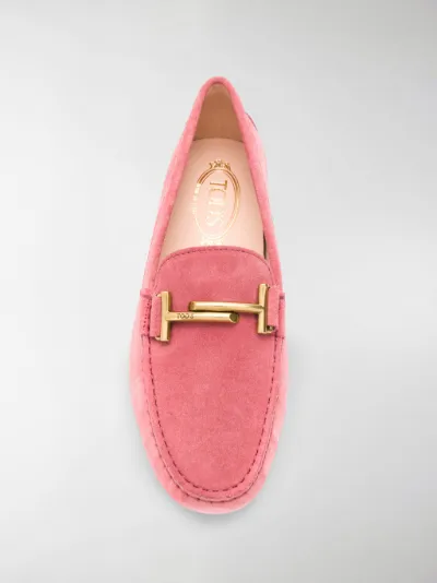 tod's pink suede loafers