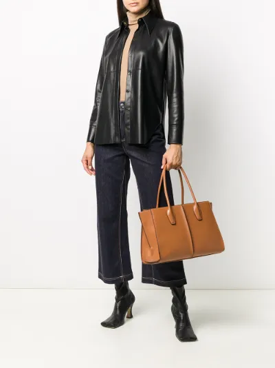 tods pocket medium leather shopper
