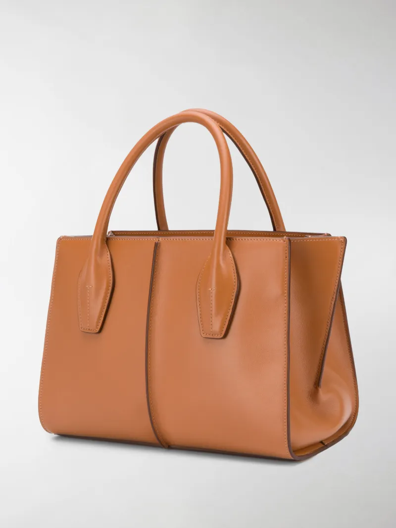 brown leather shopper bag