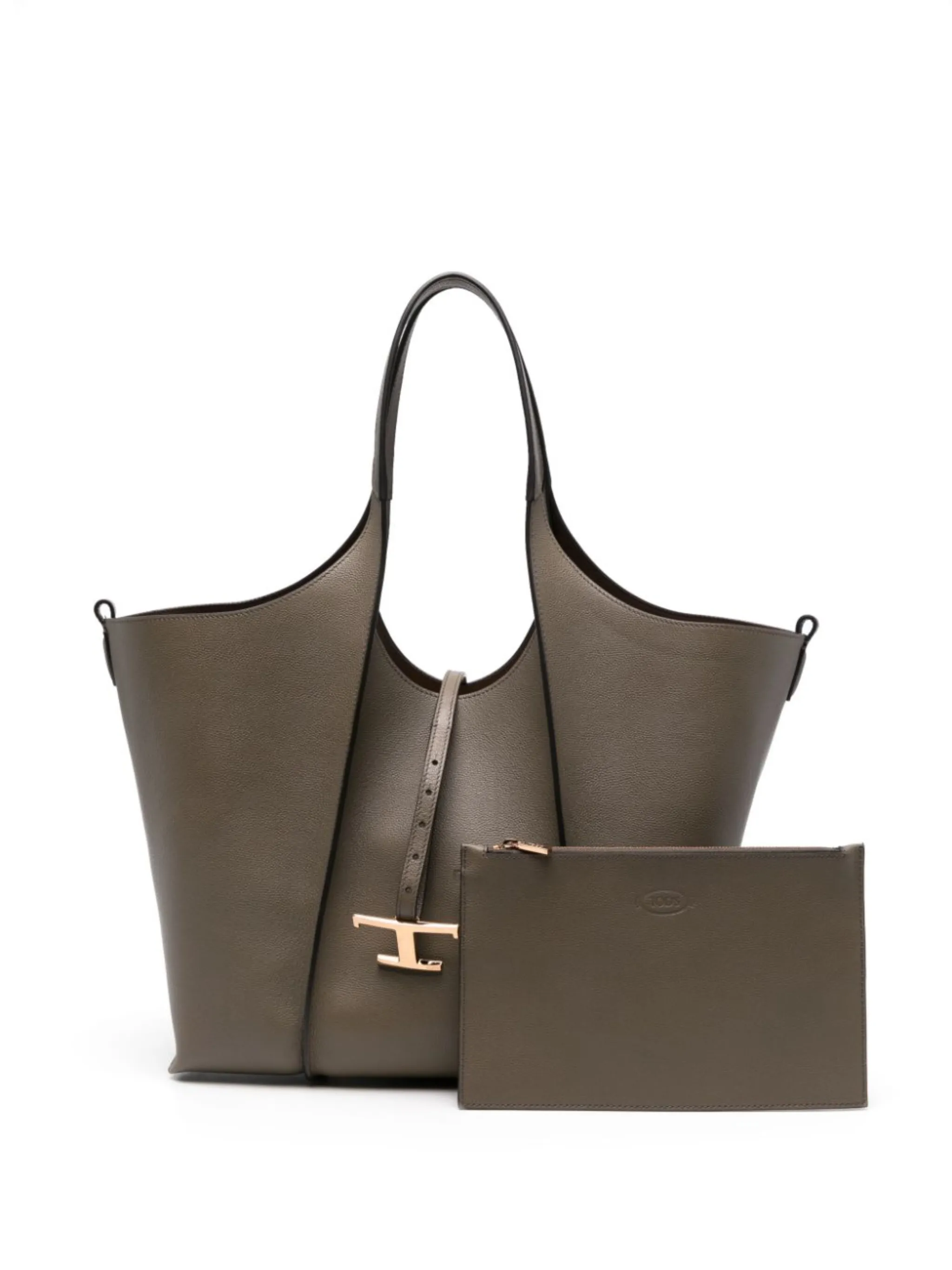 トートバッグ Tod's MEDIUM T TIMELESS SHOPPING BAG Woman NATURAL T Timeless Shopping Bag in Leather Medium