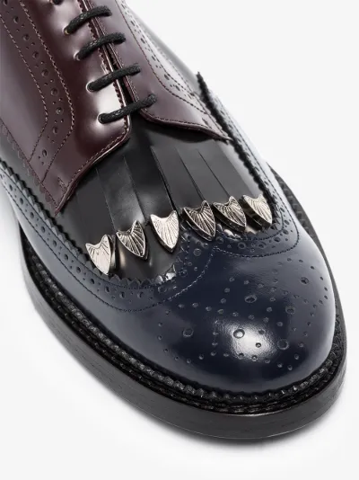 blue leather brogues