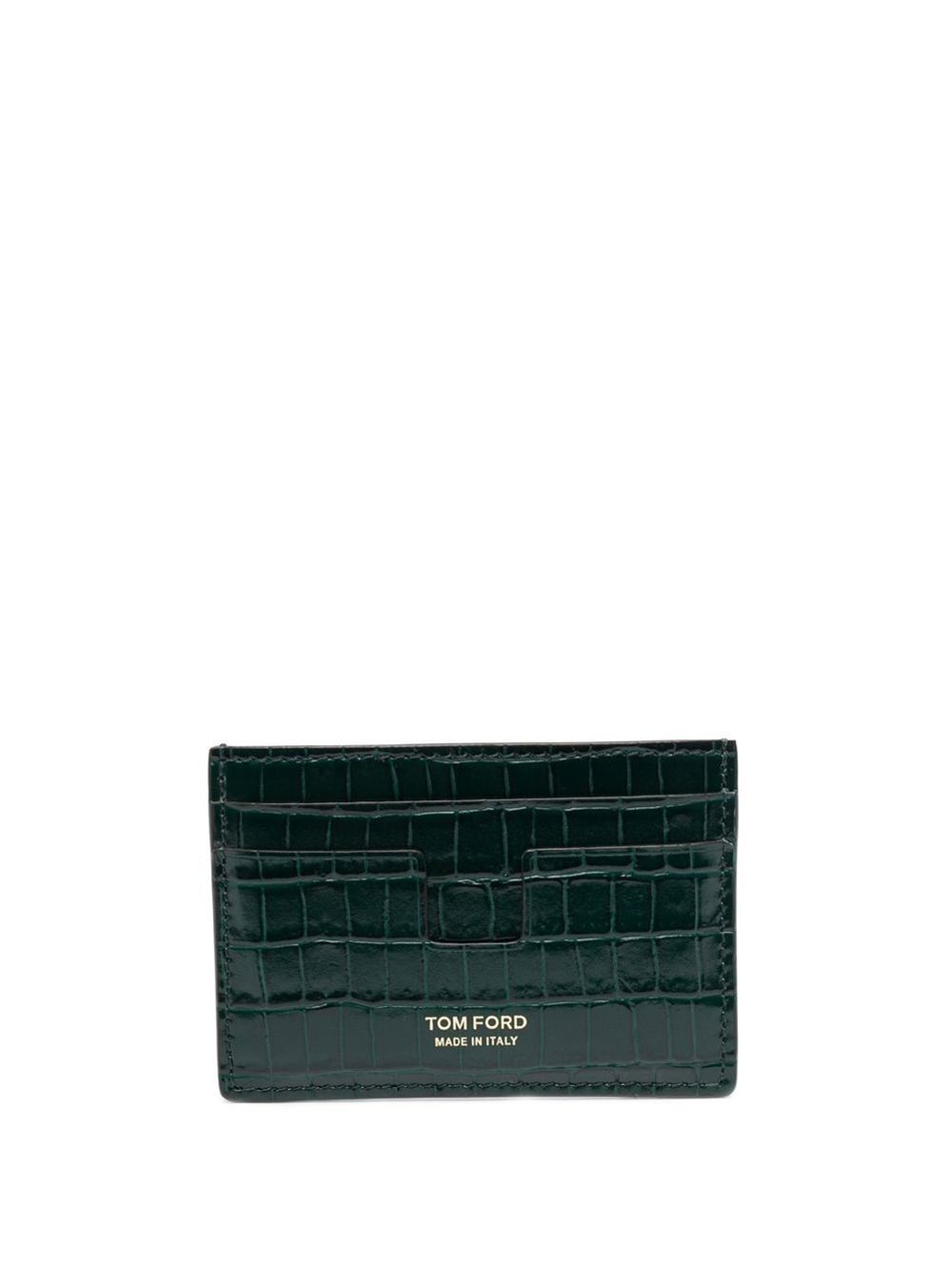 Green Crocodile-effect leather pouch, Tom Ford