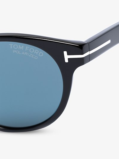 Tom Ford Eyewear Black Palmer Round Sunglasses Browns