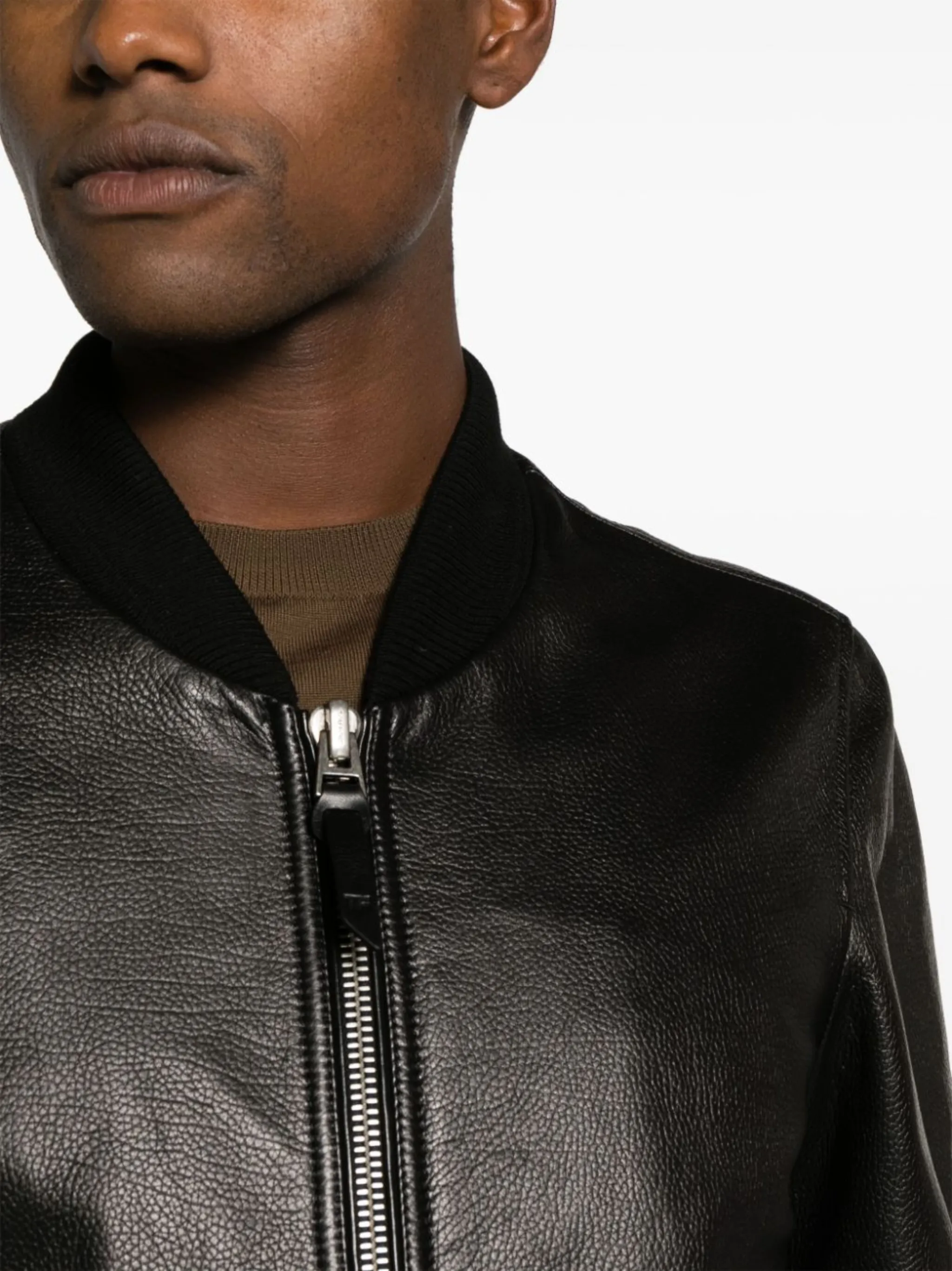TOM FORD grained-leather bomber jacket | Eraldo.com FR