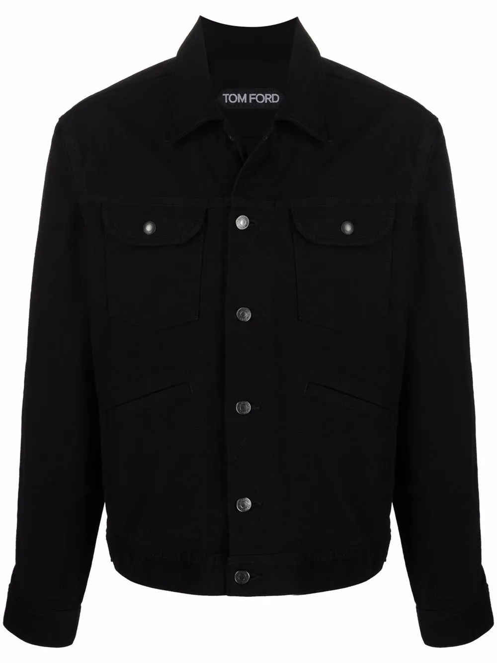 stretch black denim jacket