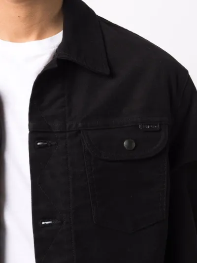 black stretch denim jacket