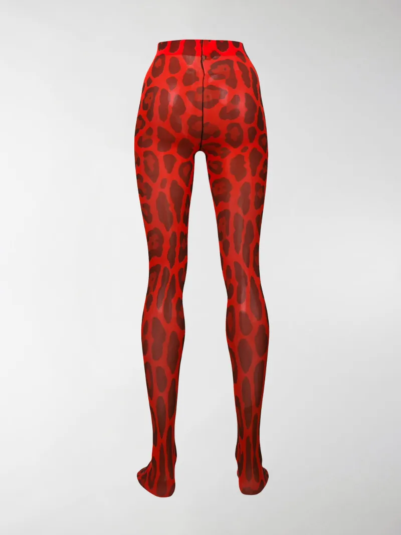 TOM FORD leopard-print tights red | MODES