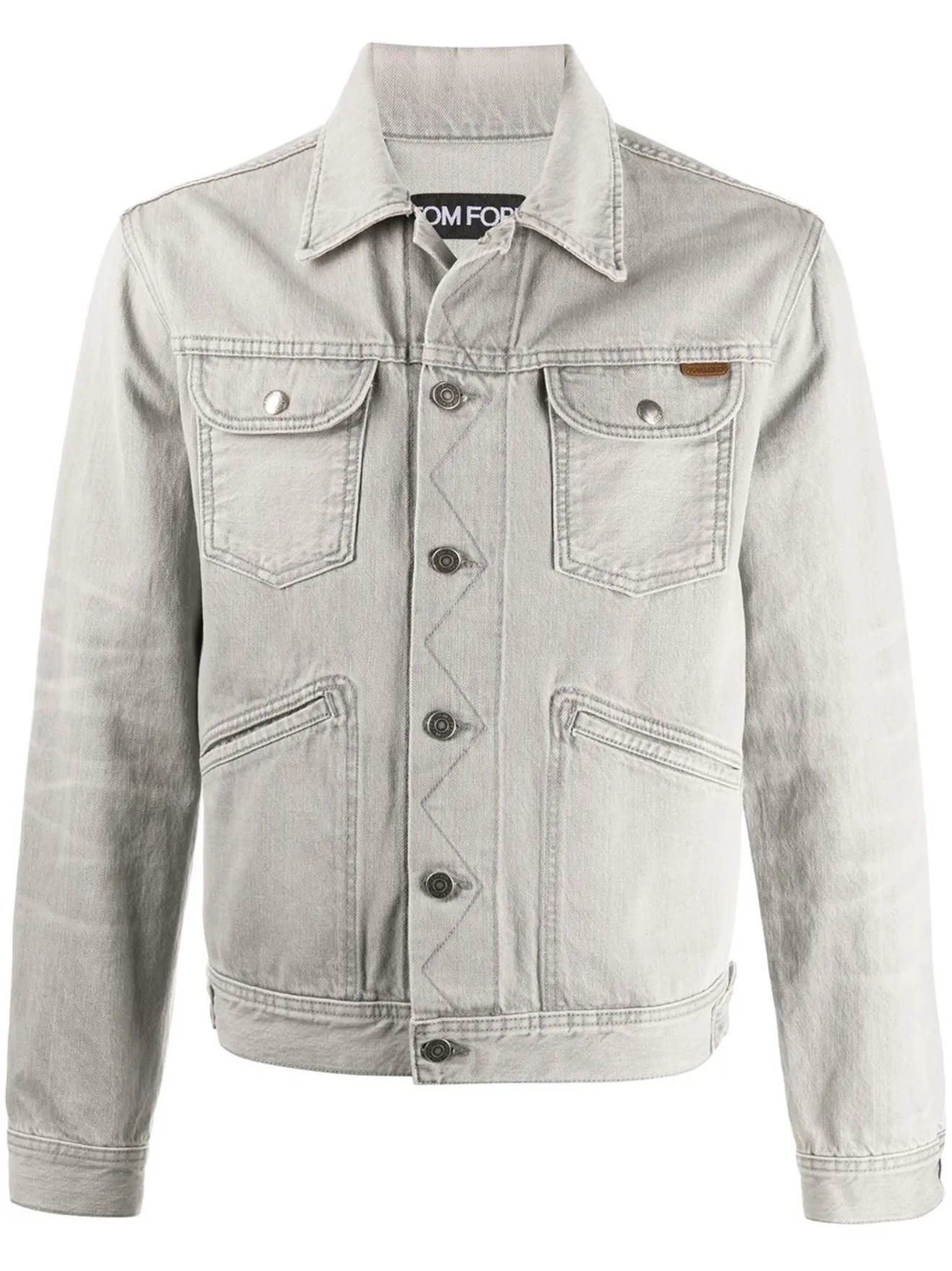 TOM FORD multi-pocket denim jacket grey 