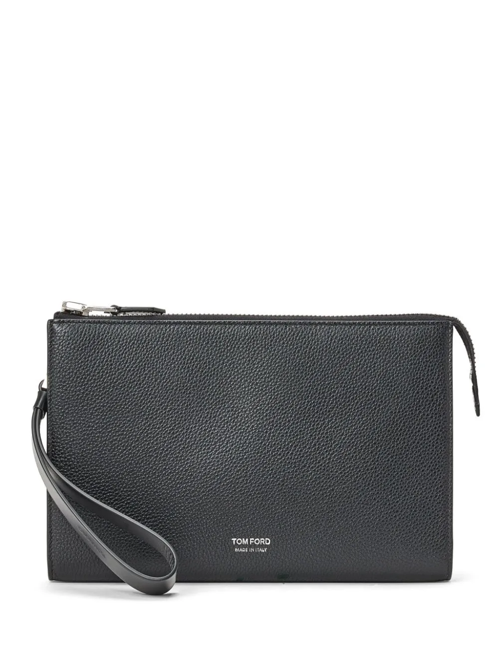 TOM FORD Men s Pebbled Leather Logo Print Clutch