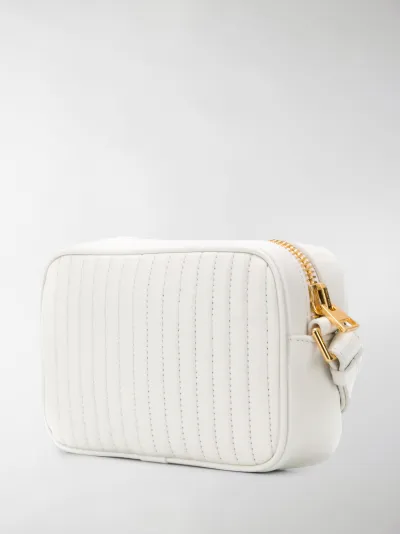 white quilted purse