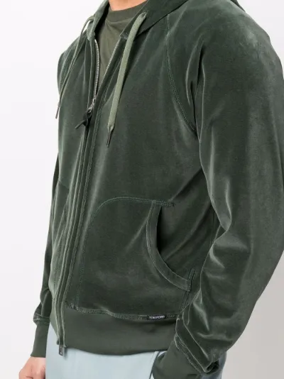 velour zip-fastening hoodie | TOM FORD 