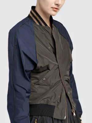 sporty nylon baseball jacket